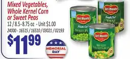 Jetro Mixed Vegetables, Whole Kernel Corn or Sweet Peas offer