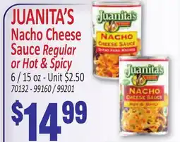 Jetro JUANITA'S Nacho Cheese Sauce Regular or Hot & Spicy offer