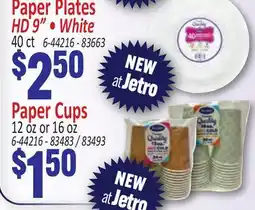 Jetro Paper Plates HD 9• White Paper Cups offer