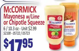 Jetro McCORMICK Mayonesa w/Lime or Chipotle Squeeze offer