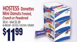 Jetro HOSTESS Donettes Mini Donuts Frosted, Crunch or Powdered offer