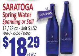 Jetro SARATOGA Spring Water offer