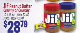 Jetro JIF Peanut Butter Creamy or Crunchy offer