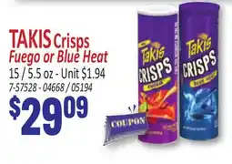 Jetro TAKIS Crisps Fuego or Blue Heat offer