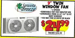 Ollie's Sarasota Breeze 9 TWIN WINDOW FAN offer