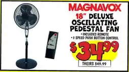 Ollie's MAGNAVOX 18 DELUXE OSCILLATING PEDESTAL FAN offer
