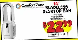 Ollie's Comfort Zone 14 BLADELESS DESKTOP FAN offer