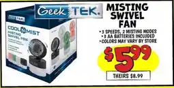 Ollie's Geek TEK MISTING SWIVEL FAN offer