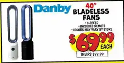 Ollie's Danby 40 BLADELESS FANS offer