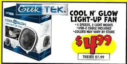 Ollie's Geek TEK COOL N' GLOW LIGHT-UP FAN offer