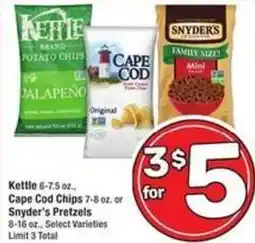 Albertsons Kettle Cape Cod Chips or snyder's pretzels offer