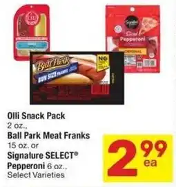 Albertsons Olli Snack Pack Ball Park Meat Franks Signature SELECT Pepperoni offer