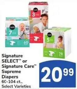 Albertsons Signature select or signature care supreme diapers offer