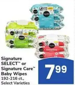 Albertsons Signature SELECT or Signature Care Baby Wipes offer