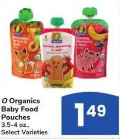 Albertsons O organics baby food pouches offer