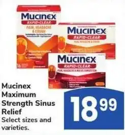 Albertsons Mucinex Maximum Strength Sinus Relief offer
