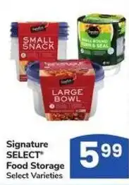 Albertsons Signature select food storage offer