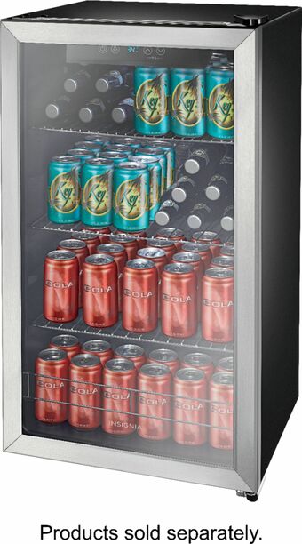 Best Buy Insignia™ - 115-Can Beverage Cooler - Stainless steel offer