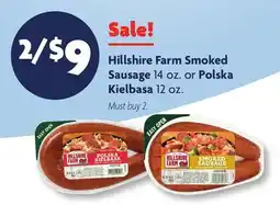 Family Dollar Hillshire Farm Smoked Sausage 14 oz. or Polska Kielbasa 12 oz offer