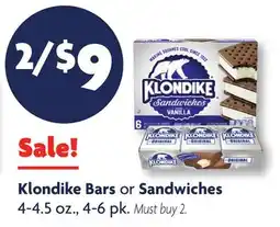 Family Dollar Klondike Bars or Sandwiches offer