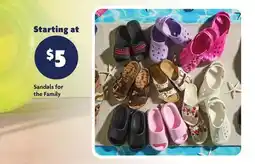 Family Dollar Sandals for the Family offer