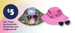 Family Dollar Kids' Tropic Sun Reversible Bucket Hats and Sunglasses Set offer