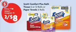 Family Dollar Scott Comfort Plus Bath Tissue 6 or 12 Rolls or Paper Towels 6 Rolls offer