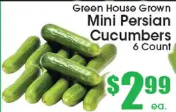 Supremo Foods Inc Green House Grown Mini Persian Cucumbers offer