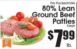 Supremo Foods Inc 80% Lean Ground Beef Patties offer