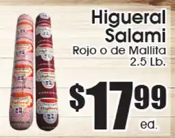 Supremo Foods Inc Higueral Salami Rojo o de Mallita offer
