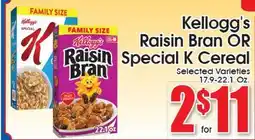 Supremo Foods Inc Kellogg's Raisin Bran OR Special K Cereal offer