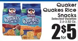 Supremo Foods Inc Quaker Quakes Rice Snacks offer