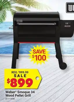 Ace Hardware Weber Smoque 34 Wood Pellet Grill offer