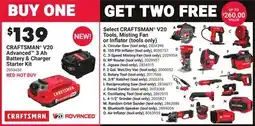 Ace Hardware CRAFTSMAN V20 Advanced 3 Ah Battery & Charger Starter Kit offer