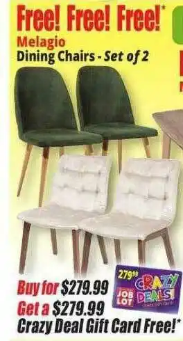 Ocean State Job Lot Melagio Dining Chairs offer