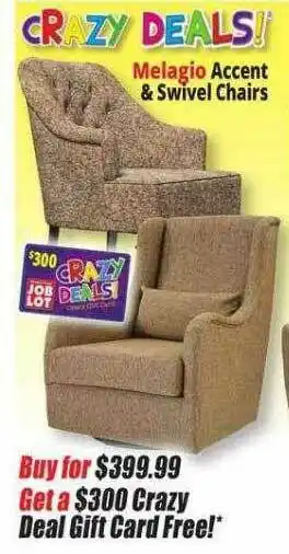 Ocean State Job Lot Melagio Accent & Swivel Chairs offer
