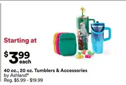 Michaels 40 oz., 20 oz. Tumblers & Accessories by Ashland offer