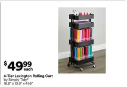 Michaels 4-Tier Lexington Rolling Cart by Simply Tidy offer