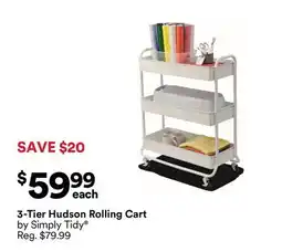 Michaels 3-Tier Hudson Rolling Cart by Simply Tidy offer