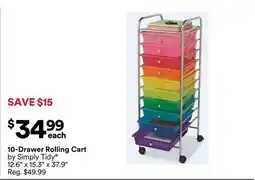 Michaels 10-Drawer Rolling Cart by Simply Tidy offer
