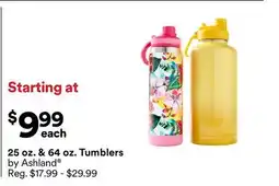Michaels 25 oz. & 64 oz. Tumblers by Ashland offer