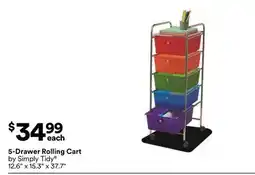 Michaels 5-Drawer Rolling Cart Simply Tidy offer