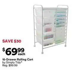 Michaels 15-Drawer Rolling Cart by Simply Tidy offer
