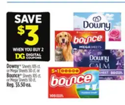 Dollar General Downy Sheets or Mega Sheets or Bounce Sheets or Mega Sheets offer