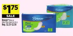 Dollar General Breeze Maxi or Ultra Thin Pads offer