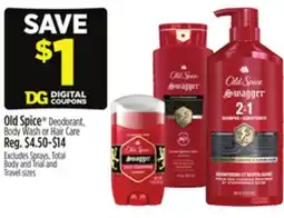 Dollar General Old Spice Deodorant, Body Wash or Hair Care offer