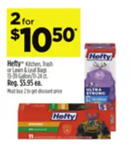 Dollar General Hefty Kitchen, Trash or Lawn & Leaf Bags offer