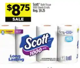 Dollar General Scott Bath Tissue 1000 Sheets offer