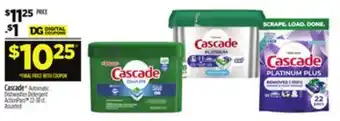 Dollar General Cascade Automatic Dishwasher Detergent ActionPacs offer