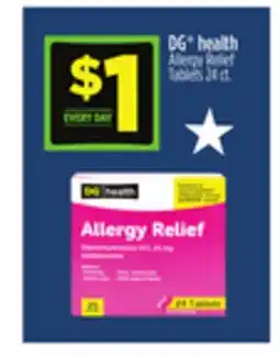 Dollar General DG health Allergy Relief Tablets offer